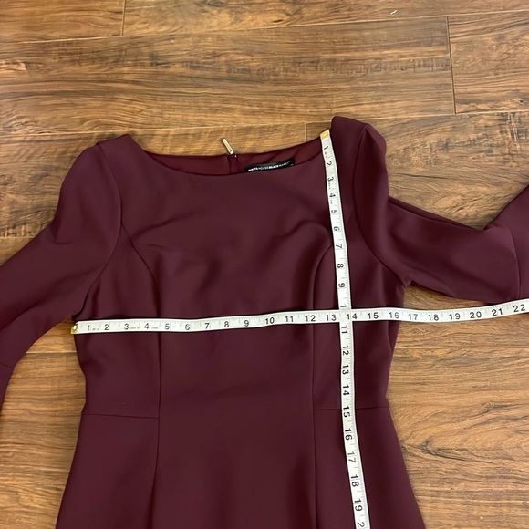 NWT White House Black Market Long Sleeve Fully- Lined Sz 10 Maroon Midi Dress. - Picture 13 of 15